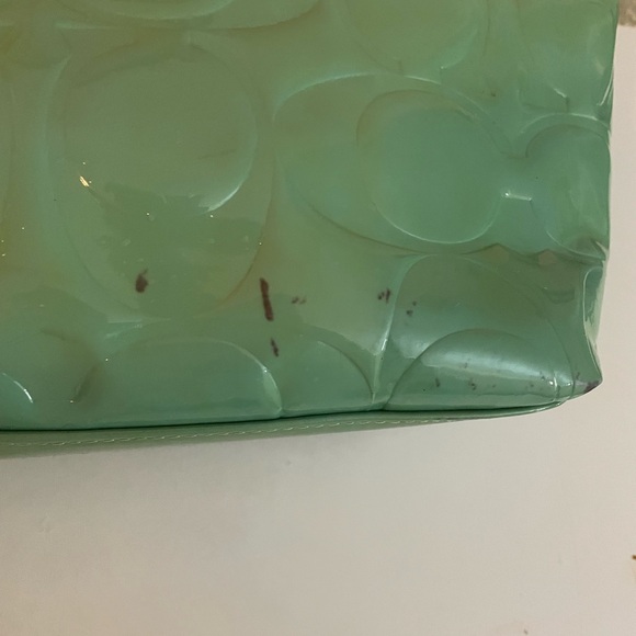 Coach Signature Stripe Embrossed patent Tote Bag - Picture 14 of 14